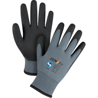 Gants enduits de premi&egrave;re qualit&eacute; ZX-30°, 8/Moyen, R&ecirc;vetement PVC, Calibre 15, Enveloppe en Nylon Pronet Distribution