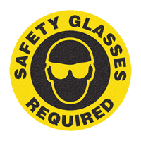 Panneau de signalisation au sol  Safety Glasses , Adh&eacute;sif, Anglais avec pictogramme Pronet Distribution