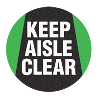 Panneau de signalisation au sol  Keep Aisle Clear , Adh&eacute;sif, Anglais avec pictogramme Pronet Distribution