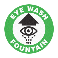 Panneau de signalisation au sol  Eye Wash Fountain , Adh&eacute;sif, Anglais avec pictogramme Pronet Distribution