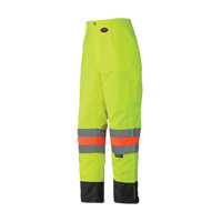 6039 Traffic Control Waterproof Safety Pant, Polyester, X-Small, High Visibility Lime-Yellow Pronet Distribution