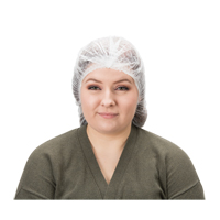 Bonnet bouffant pliss&eacute;, Polypropyl&egrave;ne, 19", Blanc Pronet Distribution
