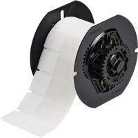 Self-Laminating Wire & Cable Label, Vinyl, 1" L x 2.6" H, Clear/White Pronet Distribution