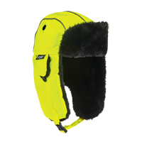 N-Ferno&reg; 6802 Classic Trapper Hat, Synthetic Fur Lining, Medium/Small, High-Visibility Lime Green Pronet Distribution