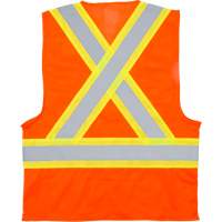 Traffic Safety Vest, High Visibility Orange, 2X-Large, Polyester Pronet Distribution