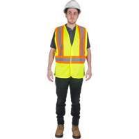 Traffic Safety Vest, High Visibility Lime-Yellow, 2X-Large, Polyester Pronet Distribution