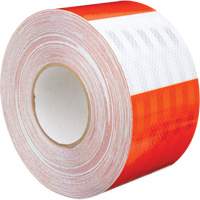 High Intensity Prismatic Grade Barricade Sheeting, 4" W x 150' L, 19 mils, Orange and White Pronet Distribution