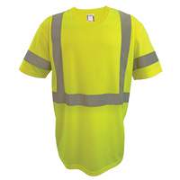 Short Sleeve Safety T-Shirt, Polyester, 2X-Large, High Visibility Lime-Yellow Pronet Distribution