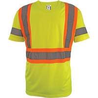 Short Sleeve Safety T-Shirt, Polyester, 2X-Large, High Visibility Lime-Yellow Pronet Distribution