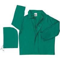 Dominator Limited Flammability Rain Jacket, Polyester/PVC, Large, Green Pronet Distribution