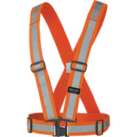 5591 Bretelle de s&eacute;curit&eacute; de ajustable, Orange haute visibilit&eacute;, Couleur r&eacute;fl&eacute;chissante Argent, Taille unique Pronet Distribution