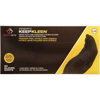 Gants jetables KeepKleen, Grand, Nitrile, 8 mils, Sans poudre, Noir Pronet Distribution