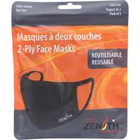 Masques r&eacute;utilisable &agrave; deux couches, Polyester, Noir Pronet Distribution