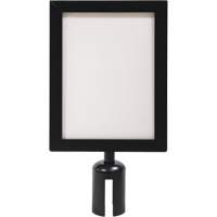 Cadre d'enseigne pour poteau de barri&egrave;re pour le contr&ocirc;le des foules, Noir Pronet Distribution