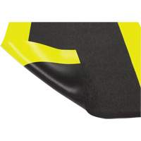 Tapis antifatigue Airsoft, Rugueux, 3' x 5' x 3/8", Noir/Jaune, &eacute;ponge en PVC Pronet Distribution