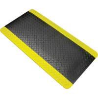 Tapis antifatigue, Losange, 1-2/3' x 3-1/4' x 3/4", Noir/Jaune, Polyur&eacute;thane Pronet Distribution