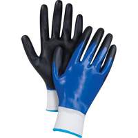 Gants enduits noir & bleu, Moyen, R&ecirc;vetement Mousse de nitrile, Calibre 15, Enveloppe en Nylon Pronet Distribution