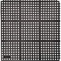 Cushion-Ease&reg; 550 Interlocking Anti-Fatigue Mat, Slotted, 3' x 3' x 3/4", Black, Rubber Pronet Distribution