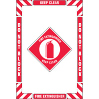 "Fire Extinguisher" Floor Marking Kit, Adhesive, English with Pictogram Pronet Distribution
