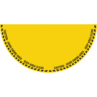 "Caution" Half Circle Swing Door Floor Sign, Adhesive, English with Pictogram Pronet Distribution