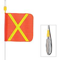 Safety Whip&reg; All-Weather Super-Duty Warning Whips with Constant LED Light, Spring Mount, 5' High, Orange with Reflective Pronet Distribution