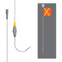 Safety Whip&reg; All-Weather Super-Duty Warning Whips with Constant LED Light, Spring Mount, 5' High, Orange with Reflective Pronet Distribution