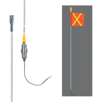 Safety Whip&reg; All-Weather Super-Duty Warning Whips with Constant LED Light, Spring Mount, 10' High, Orange with Reflective Pronet Distribution