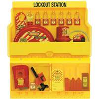 Station de cadenassage pour vannes et appareils &eacute;lectriques de luxe standard, Cadenas Thermoplastique, Capacit&eacute; de 32, Cadenas Compris Pronet Distribution