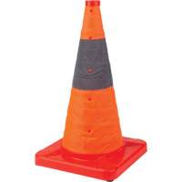C&ocirc;ne de signalisation repliable, 18" h, Orange Pronet Distribution