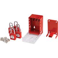 Ultra Compact Group Lockout Box with Nylon Safety Lockout Padlocks, Red Pronet Distribution