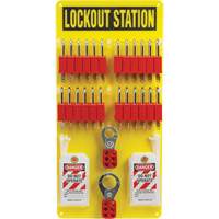 Tableau de cadenassage et &eacute;tiquetage avec cadenas de s&eacute;curit&eacute; en nylon utilisant des cl&eacute;s diff&eacute;rentes, Cadenas Plastique, Capacit&eacute; de 24, Cadenas Compris Pronet Distribution