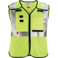 Breakaway Mesh Safety Vest, Black/High Visibility Lime-Yellow, Medium/Small Pronet Distribution