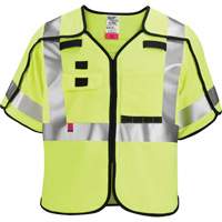 Breakaway Mesh Safety Vest, Black/High Visibility Lime-Yellow, Medium/Small Pronet Distribution