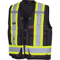 6692BK Surveyor's Safety Vest, Black, Medium, Polyester Pronet Distribution