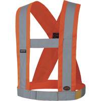 5490 Bretelles de s&eacute;curit&eacute; r&eacute;glable de 4" de large, R&eacute;pond ou surpasse la norme CSA Z96 classe 2 - niveau 2, Orange haute visibilit&eacute;, Couleur r&eacute;fl&eacute;chissante Argent, Taille unique Pronet Distribution