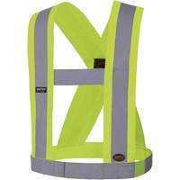 5492 Bretelles de s&eacute;curit&eacute; r&eacute;glable de 4" de large, R&eacute;pond ou surpasse la norme CSA Z96 classe 2 - niveau 2, Jaune lime haute visibilit&eacute;, Couleur r&eacute;fl&eacute;chissante Argent, Taille unique Pronet Distribution