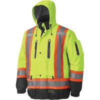 5201 Premium Breathable Waterproof Jacket, Polyester, Black/High Visibility Lime-Yellow, Large Pronet Distribution