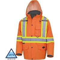 5030 Manteau de s&eacute;curit&eacute; matelass&eacute; imperm&eacute;able, Orange haute visibilit&eacute;, Petit Pronet Distribution