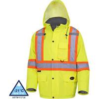 5031 Manteau de s&eacute;curit&eacute; matelass&eacute; imperm&eacute;able, Jaune lime haute visibilit&eacute;, Petit Pronet Distribution