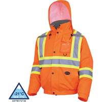 5032 Waterproof Winter Quilted Safety Bomber Jacket, Polyester, High Visibility Orange, Small Pronet Distribution