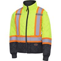 5016 Quilted Freezer Jacket, Polyester, Black/High Visibility Lime-Yellow, X-Small Pronet Distribution
