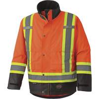 5400 300D Trilobal Ripstop Waterproof Safety Jacket, Polyester, Black/High Visibility Orange, 2X-Large Pronet Distribution