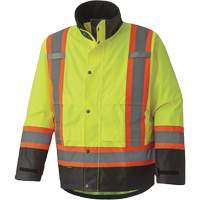 5401 300D Trilobal Ripstop Waterproof Safety Jacket, Polyester, Black/High Visibility Lime-Yellow, X-Small Pronet Distribution