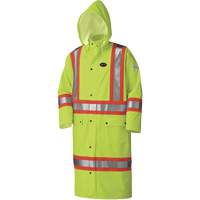 5897 Flame Resistant Waterproof Long Coat, Large, High Visibility Lime-Yellow Pronet Distribution