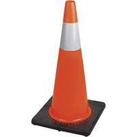 183N C&ocirc;ne de s&eacute;curit&eacute; flexible de premi&egrave;re qualit&eacute;, 28", Orange, Bande(s) r&eacute;fl&eacute;chissante(s) 4" Pronet Distribution