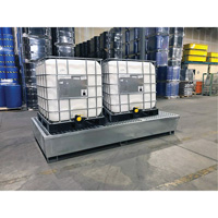 Ultra-Twin IBC Spill Pallet en acier, Capacit&eacute; de d&eacute;versement 370 gal. US, 103,8" x 26,8" x 51,1" Pronet Distribution