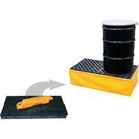 2-Drum Flexible Ultra-Spill Pallet&reg;, 66 US gal. Spill Capacity, 48" x 24" x 14" Pronet Distribution