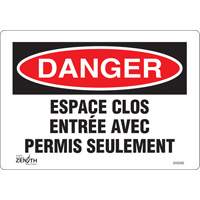 Enseigne  Espace clos , 7" x 10", Vinyle, Français Pronet Distribution
