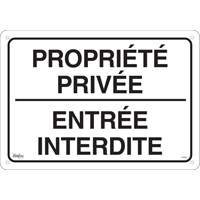 Enseigne  Propri&eacute;t&eacute; priv&eacute;e , 14" x 20", Aluminium, Français Pronet Distribution