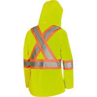 5628W The Rock Women's 300D  Quilted Safety Parka, Polyester/Polyurethane, High Visibility Lime-Yellow, X-Small Pronet Distribution